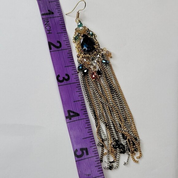 Colourful Long Tassel Earrings - Picture 7 of 8